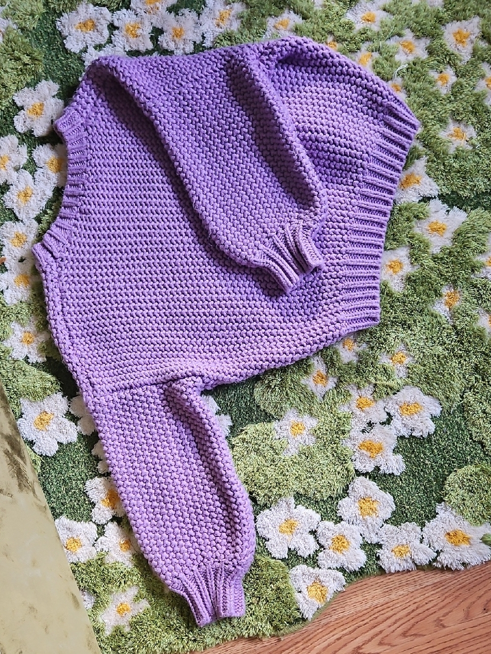 Chunky Purple Cropped Sweater